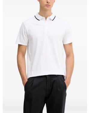 Guess Paul Pique Trim Polo Shirt - White
