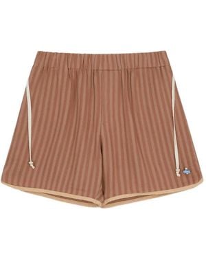 young n sang Sketch Striped Drawstring Shorts - Brown