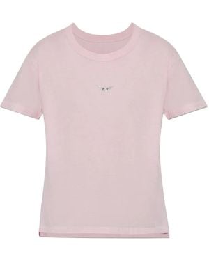 Zadig & Voltaire Embroidered-Logo T-Shirt - Pink