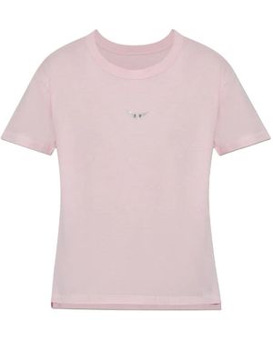 Zadig & Voltaire Embroidered-Logo T-Shirt - Pink