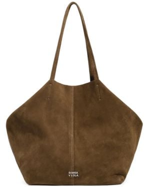 Bimba Y Lola Large Suede Shopper Bag - Brown