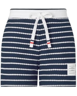 Thom Browne Striped Honeycomb Shorts - Blue