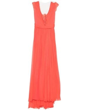 Rhea Costa Lace-Trim Maxi Dress - Red