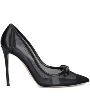 Elisabetta Franchi 90Mm Bow-Detail Court Shoes - Black