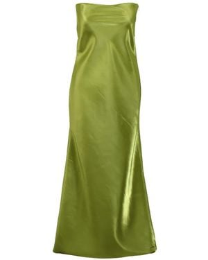L'idée York Strapless Satin Maxi Dress - Green