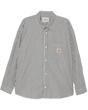 Carhartt L/ Daldry Striped-Pattern Chest-Pocket Shirt - Grey