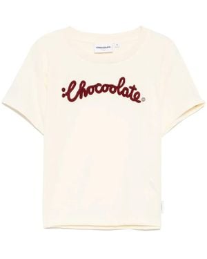 Chocoolate Logo-Embroidered T-Shirt - Natural