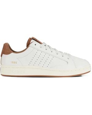 K-swiss Perforated-Detail Leather Trainers - White
