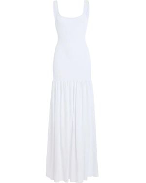 retroféte Kennedi ribbed-knit maxi dress - Weiß