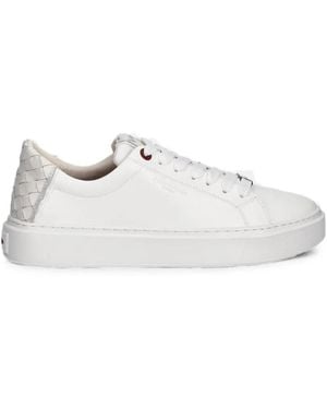 Alexander Smith London Woven-Detail Leather Sneakers - White