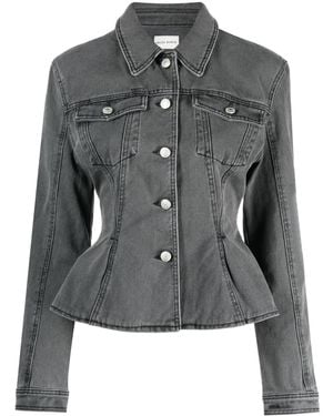 Magda Butrym Fluted Denim Jacket - Black