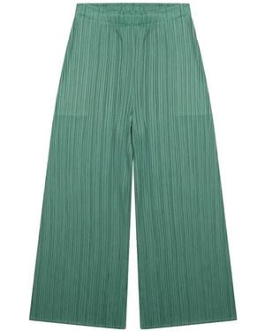 Pleats Please Issey Miyake Pleated-Design Trousers - Green