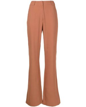 Lethicia Bronstein Ava Flared Crepe Trousers - Brown