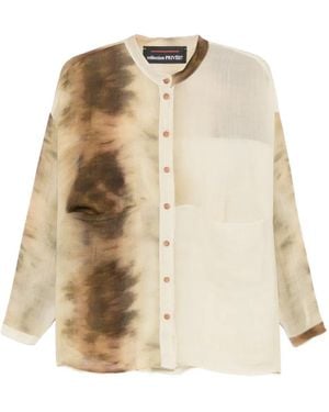 Collection Privée Argis Blouse Met Bandkraag En Tie-Dye Print - Naturel