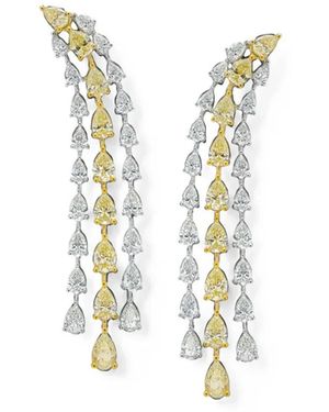 ARZANO Diamond Triple-Row Earrings - Metallic