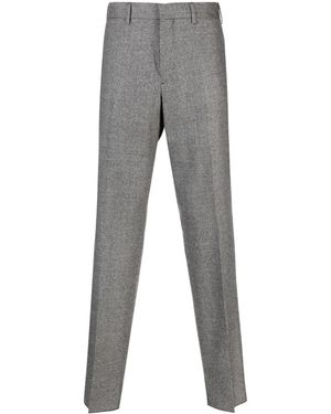 Lardini Kurt Houndstooth-Pattern Tapered Trousers - Grey