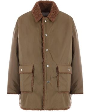 MYTHINKS Teddy-Trimmed Jacket - Brown
