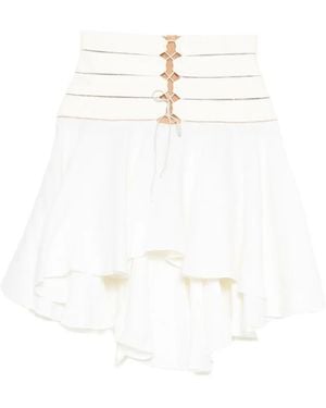 Antonio Berardi Lace-Up Flared Skirt - White