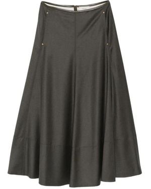 Agnona High-Waisted A-Line Skirt - Gray