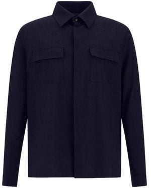 Herno Flap-Pocket Shirt - Blue