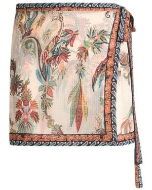 Etro Falda Midi Con Estampado De Cachemira - Rosa