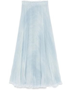 Ermanno Scervino Lace-Detail Pleated Midi Skirt - Blue