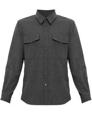 Ami Paris Flap-Pocket Wool Shirt - Grey