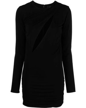 Versace One-Shoulder Cut-Out Midi Dress - Black