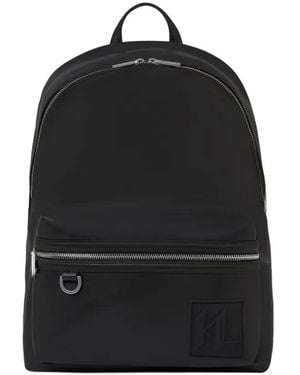 KARL LAGERFELD ロゴパッチ バックパック - ブラック