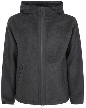 Aspesi Zip-Up Fleece Hooded Jacket - Black