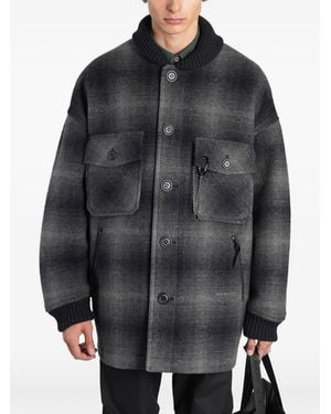 and wander Manteau À Carreaux - Gray
