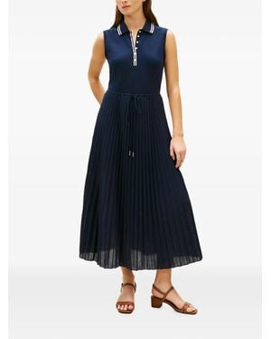 Tommy Hilfiger 1985 Pleated Sleeveless Midi Dress - Blue
