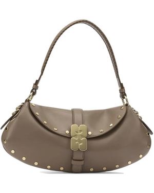 Ganni B-Kat Studded Shoulder Bag - Metallic
