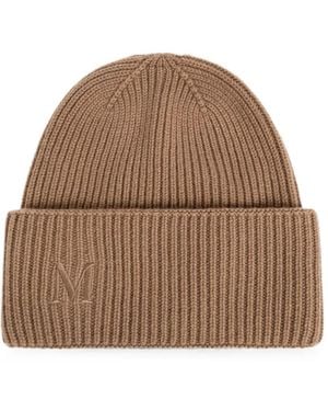 Max Mara Ribbed Cashmere Beanie - Brown