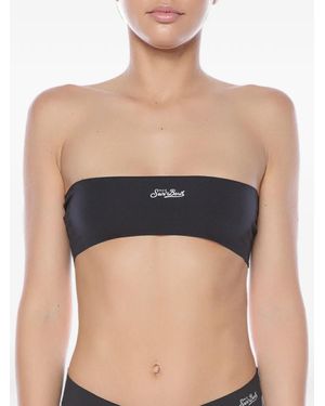 MC2 Saint Barth Georgina Logo-Print Bralette - Black