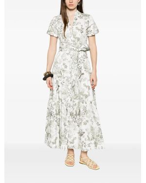 Alice + Olivia Meeko Embroidered Ruffle Sleeve Dress in White | Lyst Alice + Olivia Meeko Embroidered Ruffle Sleeve Dress in White | Lyst