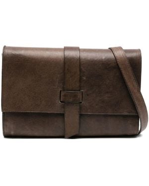 SOMMET Leather Satchel Bag - Brown