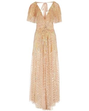 Temperley London Tie Neck Maxi Dress - White
