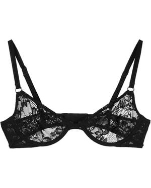 Fleur du Mal Le Stretch Lace Demi Bra - Black