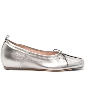 Simone Rocha Pleated Toe Ballerina Shoes - Brown