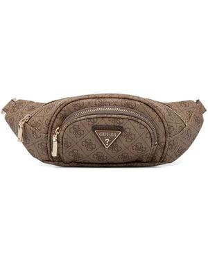 Guess Latona Monogram-Print Belt Bag - Brown