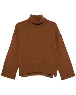 Purotatto Rollkragenpullover Mit Weiten Ärmeln - Braun