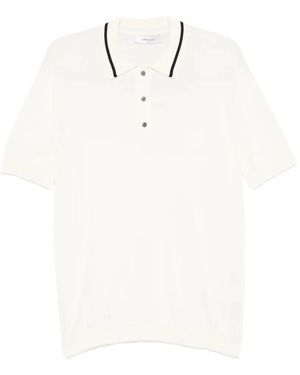 Grayed Button-Up Polo Shirt - White