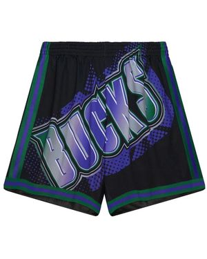 Mitchell & Ness Milwaukee Bucks Big Face Shorts - Blue