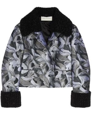 Dries Van Noten Floral-Jacquard Jacket - Black