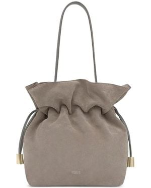 Tous Suede Bucket Bag - Grey