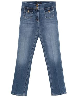 The Seafarer Button Flap Pocket Denim Jeans - Blue