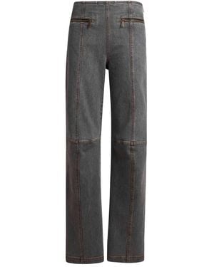 Etro Bestickte Cropped-Jeans - Grau