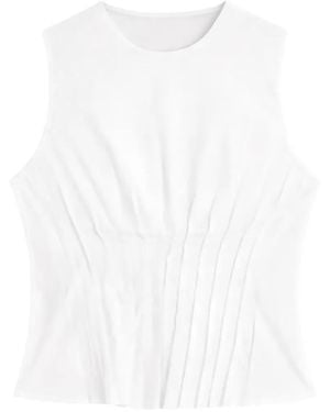 Semicouture Pleated-Detail Top - White