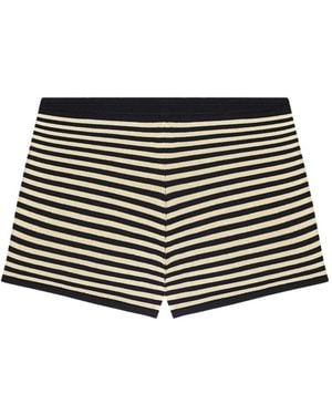 Calle Del Mar Stripe-Pattern Shorts - Black